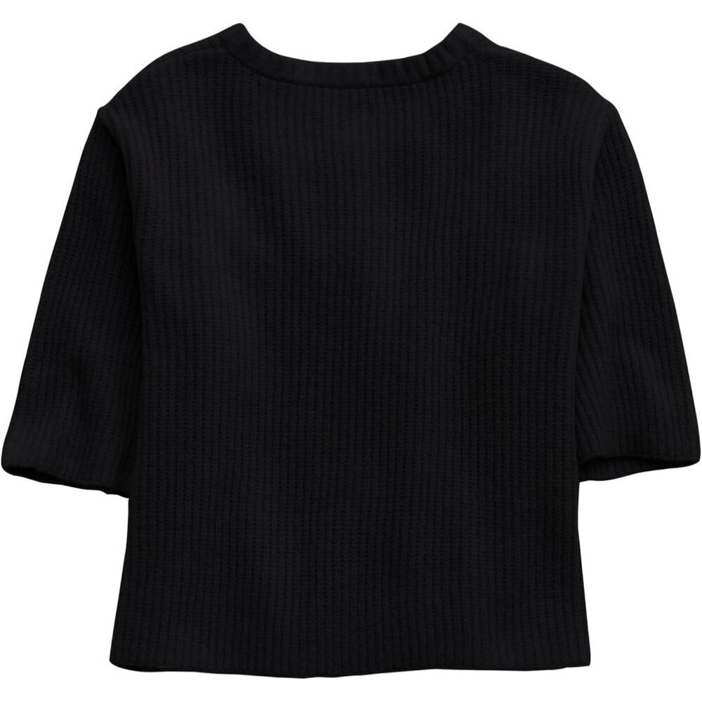 Women's Lightweight Cotton Short Sleeve Cardigan Crewneck Button Casual Top - Picture 2 of 5